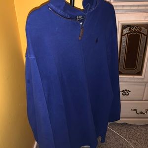 Males royal blue quaters zip polo